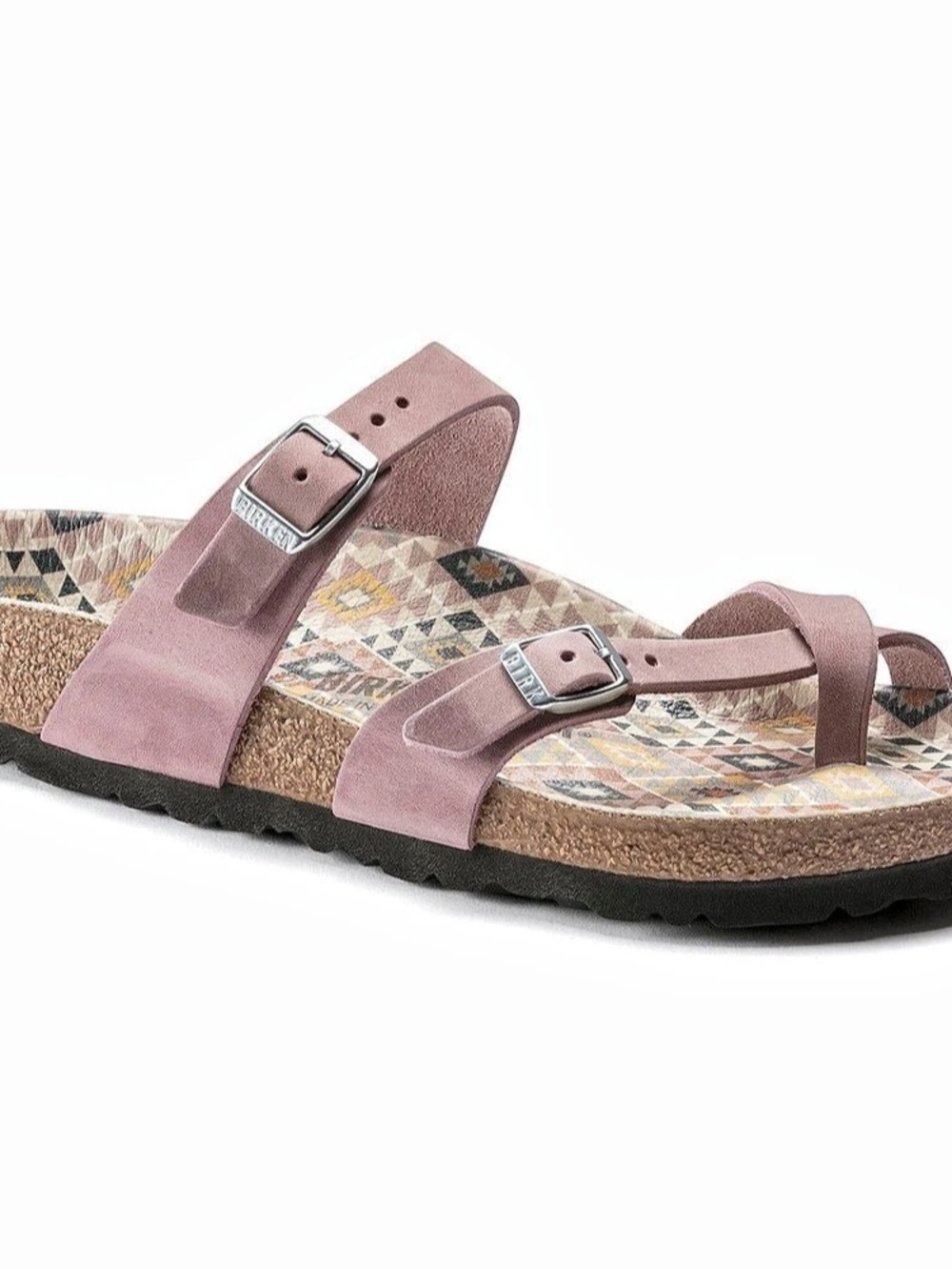 Birkenstock Mayari Printed Footbed Sandals Pink/Purple Geometric